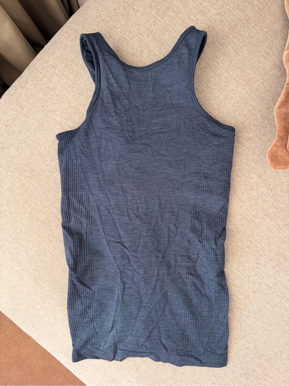 lululemon athletica Navy Ribbed Seamless Tank with Built In Bra